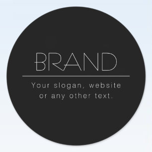 Sticker Rond Texte éditable minimaliste moderne Noir & Blanc