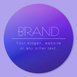 Sticker Rond Texte élégant et modifiable & Couleur violette mod