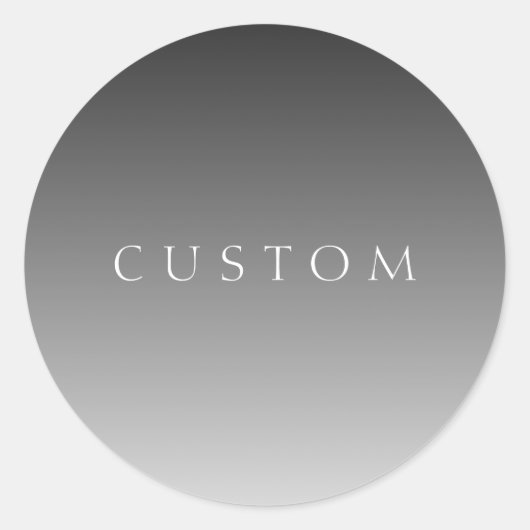 Sticker Rond Texte élégant sur un dégradé ombré gris moderne si (Devant)