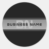 Sticker Rond Texte en calques personnalisable moderne | Noir et (Devant)