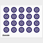 Sticker Rond Texte et logo personnalisables | Bleu foncé violet (Feuille)