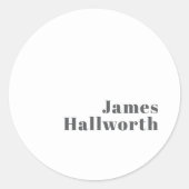 Sticker Rond Texte moderne élégant et rétro | Gris (Devant)