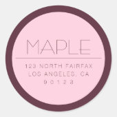 Sticker Rond Texte moderne personnalisable avec bordure (Devant)