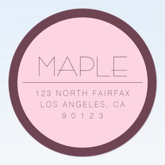 Sticker Rond Texte moderne personnalisable avec bordure