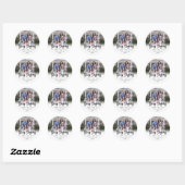Sticker Rond Texte Moderne Script Photo Noir Blanc (Feuille)