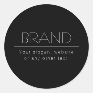 Sticker Rond Texte modifiable minimaliste moderne   Noir & Blan