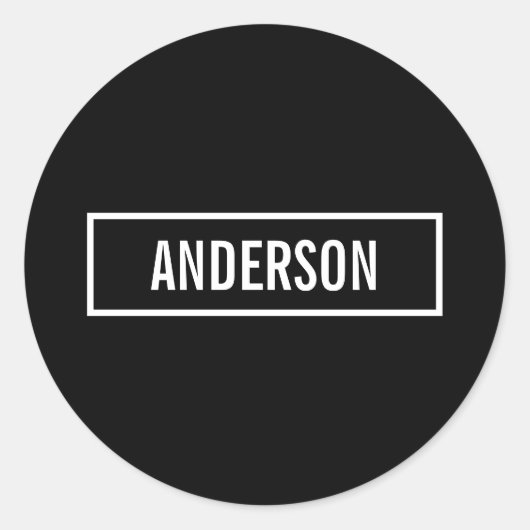 Sticker Rond Texte modifiable moderne dans le cadre style logo (Devant)