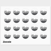 Sticker Rond Texte monochrome NYC (Feuille)