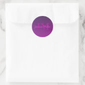 Sticker Rond Texte monogramme modifiable moderne & Ombre violet (Sac)