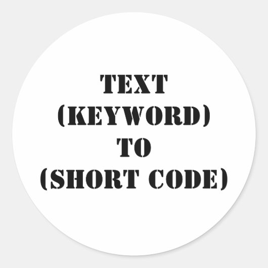 STICKER ROND TEXTE (MOT-CLÉ) À (CODE COURT) (Devant)
