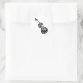 Sticker Rond Texte noir en forme de violon (Sac)