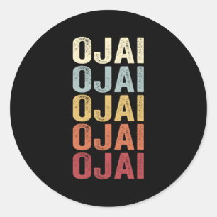 Sticker Rond Texte Ojai California Ojai Ca