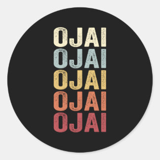 Sticker Rond Texte Ojai California Ojai Ca