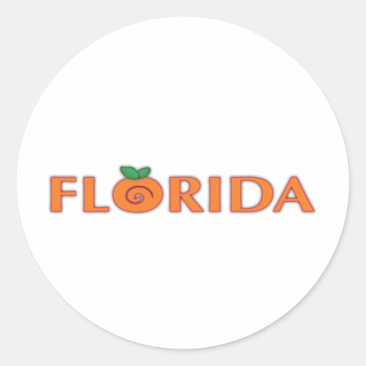 Sticker Rond Texte orange FLORIDA (Devant)