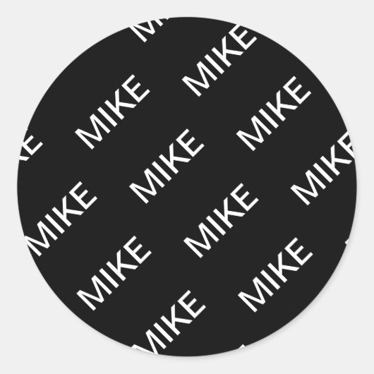 Sticker Rond Texte personnalisable | Bold Modern Black & White (Devant)