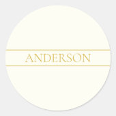 Sticker Rond Texte personnalisable élégant simple | Or blanc dé (Devant)