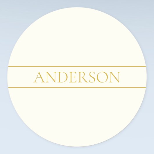 Sticker Rond Texte personnalisable simple et élégant | Or blanc