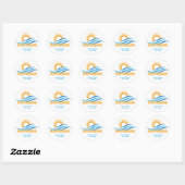 Sticker Rond Texte personnalisé Bahamas (Feuille)