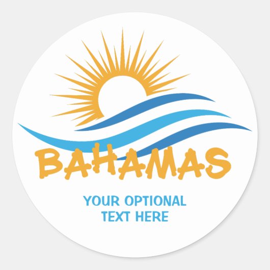 Sticker Rond Texte personnalisé Bahamas (Devant)