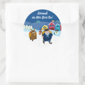 Sticker Rond Texte personnalisé Basque Olentzero scène de neige (Sac)