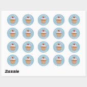 Sticker Rond Texte personnalisé Bun fraise bleu (Feuille)