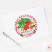 Sticker Rond Texte personnalisé de confiture de fraises maison (Enveloppe)