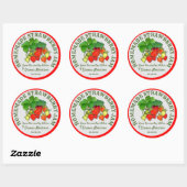 Sticker Rond Texte personnalisé de confiture de fraises maison (Feuille)