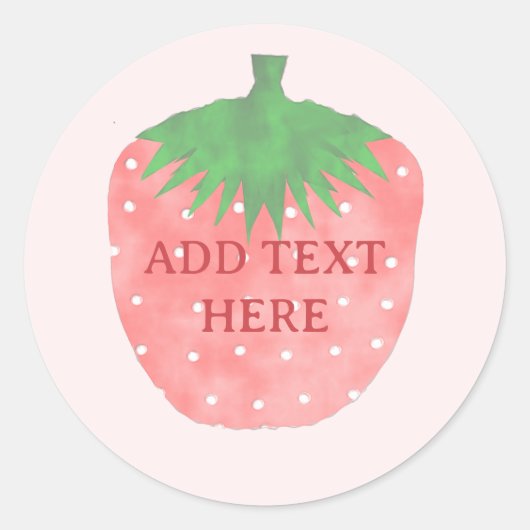 Sticker Rond Texte personnalisé de dessin de fraises (Devant)