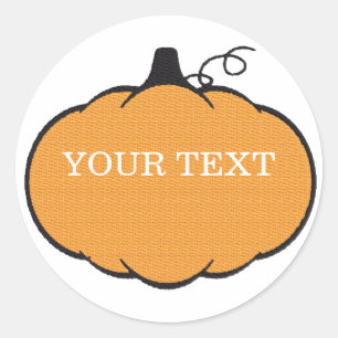 Sticker Rond Texte personnalisé du dessin Citrouille de saison