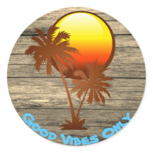Texte personnalisé Good Vibes uniquement Sunset Pi