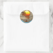 Sticker Rond Texte personnalisé Good Vibes uniquement Sunset Pi (Sac)