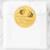 Sticker Rond Texte personnalisé Happy Love Bees (Sac)