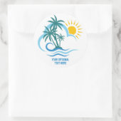 Sticker Rond Texte personnalisé Îles tropicales (Sac)