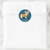Sticker Rond Texte Personnalisé Joli Tan Corgi Chien Chien Chie (Sac)