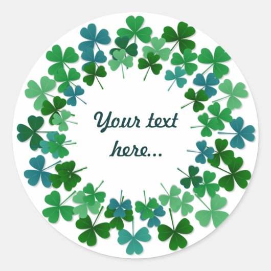 Sticker Rond Texte personnalisé shamrock (Devant)