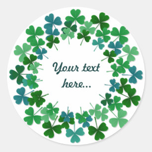 Sticker Rond Texte personnalisé shamrock