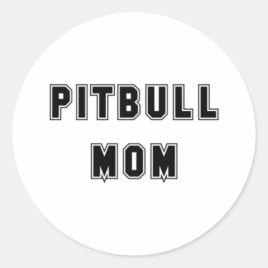 Sticker Rond Texte Pitbull Maman (Devant)
