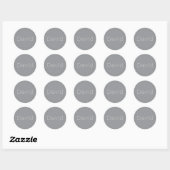 Sticker Rond Texte simple à 3 dimensions | Gray (Feuille)
