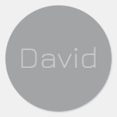 Sticker Rond Texte simple à 3 dimensions | Gray (Devant)