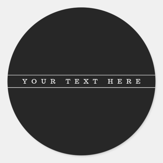 Sticker Rond Texte Simple Et Bandes Minces (Devant)