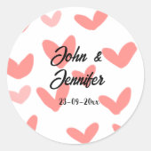 Sticker Rond texte simple et minimaliste de style mariage coeur (Devant)