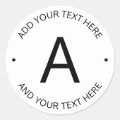 Sticker Rond Texte simple et personnalisable | Blanc et noir (Devant)