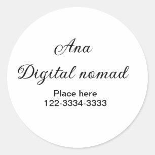 Sticker Rond Texte simple minimal ajoutez votre nom lieu ville
