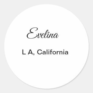 Sticker Rond Texte simple minimal ajoutez votre nom lieu ville