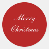 Sticker Rond Texte simple rouge chic Joyeux Noël (Devant)