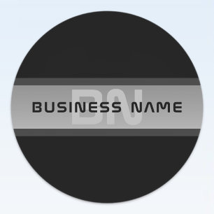 Sticker Rond Texte superposé personnalisable moderne Noir & G