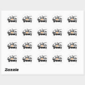 Sticker Rond Texte Typographique Éffrayant Et Doux D'Halloween (Feuille)