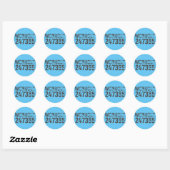 Sticker Rond Texte usé et rayé Workout 247365 bleu (Feuille)