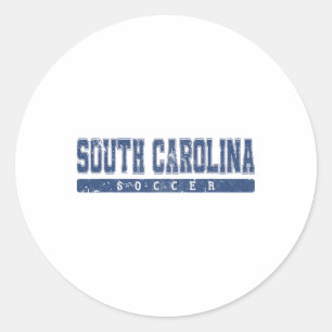 Sticker Rond Texte vintage bleu de football de Caroline du Sud