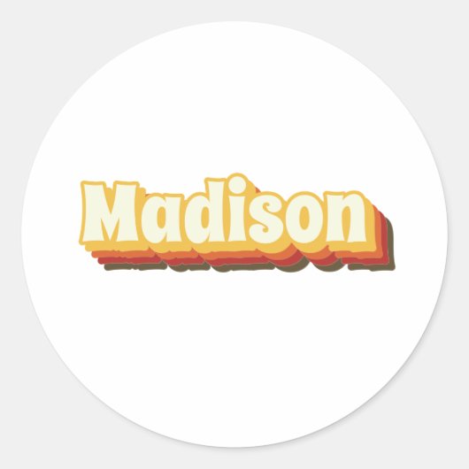 Sticker Rond Texte Vintage Madison Retro (Devant)